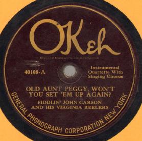 Old Aunt Peggy, Won't You Set 'Em Up Again?